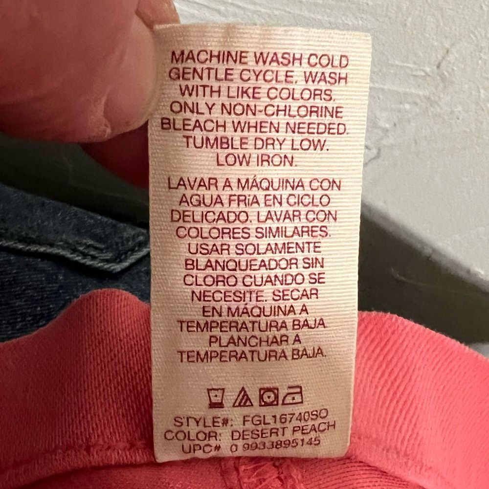 Vintage Faded Glory Desert Peach Color Jeggings 12 14 Jean Leggings - Picture 4 of 4